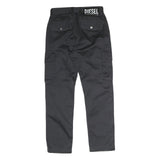 DICKIES Mens Cotton Regular Black Cargo Trousers W26 L26 Workwear Pockets Zip