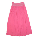 MONSOON Womens Pink Midi Woven Skirt Embroidered Waistband M Comfortable Stylish