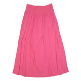 MONSOON Womens Pink Midi Woven Skirt Embroidered Waistband M Comfortable Stylish