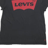 LEVI'S Womens Black Graphic T-Shirt L Short Sleeve Crew Neck Cotton Blend