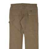 DICKIES Mens Regular Fit Brown Cotton Blend Straight Trousers W38 L32 Workwear