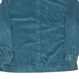 LL BEAN Womens Blue Corduroy Shirt L Button Up Casual Wear