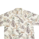 HOLLIS RIVER Mens Cream Floral Print Cotton Shirt XL Summer Casual Tropical