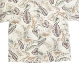 HOLLIS RIVER Mens Cream Floral Print Cotton Shirt XL Summer Casual Tropical