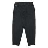 TEDDYS Mens Relaxed Black Cotton Blend Denim Jeans W33 L29 Casual Zip Closure