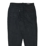 TEDDYS Mens Relaxed Black Cotton Blend Denim Jeans W33 L29 Casual Zip Closure