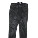 TED BAKER Womens Black Cotton Blend Slim Skinny Trousers W26 L25 Zip Closure