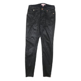 TED BAKER Womens Black Cotton Blend Slim Skinny Trousers W26 L25 Zip Closure