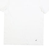 NAUTICA Mens White V-Neck Cotton Blend T-Shirt M Short Sleeve Casual Summer