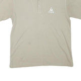 LE COQ SPORTIF Mens Beige Cotton Blend Short Sleeve Polo Shirt S Classic Casual