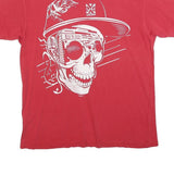 EXS Mens Red Graphic T-Shirt M Short Sleeve Crew Neck Cotton Blend Casual