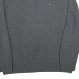 TOMMY HILFIGER Mens Grey Plain Cotton Blend Pullover V-Neck Jumper 2XL