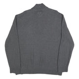 TOMMY HILFIGER Mens Grey Plain Cotton Blend Pullover V-Neck Jumper 2XL