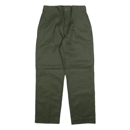 GIBRALTAR INDUSTRIES Mens Cotton Blend Green Relaxed Straight Trousers W34 L31