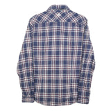 GUESS Mens Blue & Maroon Check Shirt M Cotton Blend Button Collar Casual