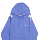 ADIDAS Womens Blue Pullover Hoodie M Cotton Blend Casual Sportswear
