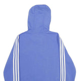 ADIDAS Womens Blue Pullover Hoodie M Cotton Blend Casual Sportswear