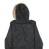 LEVI'S Womens Black Jacket L Polyester Blend Plain Zip Hooded Casual Winter