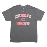 MAJESTIC Mens Grey Cincinnati Reds Graphic T-Shirt M Crew Neck Short Sleeve