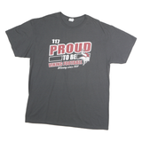 JERZEES Mens Grey Proud Viking Football XL Short Sleeve Crew Neck Graphic