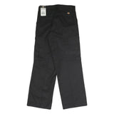 DICKIES Mens Black Polyester Blend Regular Straight Trousers W29 L31 Workwear