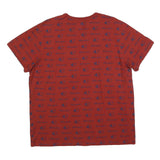CHAMPION Mens Red & Navy All Over Logo Graphic T-Shirt XL Short Sleeve Crew Neck