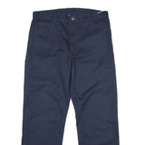 DICKIES Mens Cotton Navy Regular Straight Trousers W36 L30 Workwear Casual