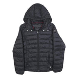 NAPAPIJRI Womens Black Lightweight Puffer Jacket M Polyester Blend Hooded Zip