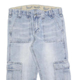 IDIOT 98 86 Mens Light Blue Cargo Cotton Blend Shorts M W32 Utility Summer