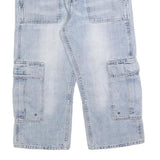 IDIOT 98 86 Mens Light Blue Cargo Cotton Blend Shorts M W32 Utility Summer