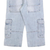 IDIOT 98 86 Mens Light Blue Cargo Cotton Blend Shorts M W32 Utility Summer