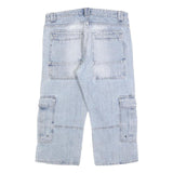 IDIOT 98 86 Mens Light Blue Cargo Cotton Blend Shorts M W32 Utility Summer