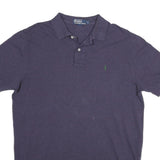 POLO RALPH LAUREN Mens Navy Blue Green Pony Short Sleeve Plain L Cotton Polo