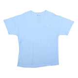 CHAMPION Mens Blue Light Blue Crew Neck Short Sleeve T-Shirt L Cotton Blend