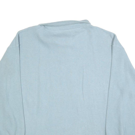 CUFFYS Womens Blue Collar L Floral Heart Embroidered Sweatshirt Casual Pullover