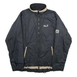 JACK WOLFSKIN Womens Black & Beige Outdoor Jacket UK 12 Polyester Zip Collar