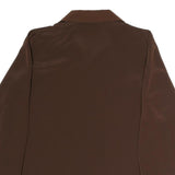 SUSAN GRAVER Womens Brown Long Sleeve Collared Top L Polyester Classic Shirt