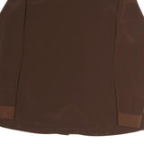 SUSAN GRAVER Womens Brown Long Sleeve Collared Top L Polyester Classic Shirt