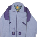 SUN-SET SPORTSWEAR Mens Blue & Purple Zip Jacket M Polyester Fleece Soft Warm