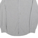 CALVIN KLEIN Mens Grey Check Shirt L Classic Collar Cotton Blend Long Sleeve
