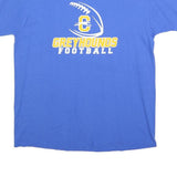 Mens Blue Greyhounds Football Graphic T-Shirt L Short Sleeve Crew Neck Cotton