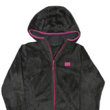 HELLY HANSEN Womens Black & Pink Hooded Zip Fleece Jacket XS Polyester Blend