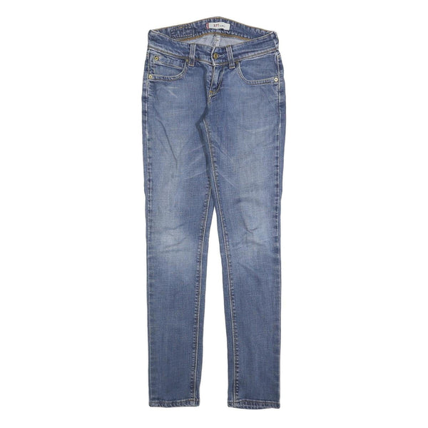 LEVI'S 571 Womens Jeans Blue Slim Skinny Denim Light W26 L30 Slim Fit Zip