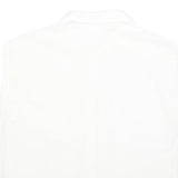 ACKERMAN Womens White Cotton Blend Sleeveless Button Neck Shirt M Casual