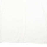 ACKERMAN Womens White Cotton Blend Sleeveless Button Neck Shirt M Casual