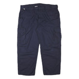 CARHARTT Mens Cotton Blend Navy Blue Regular Cargo Trousers W44 L29 Workwear