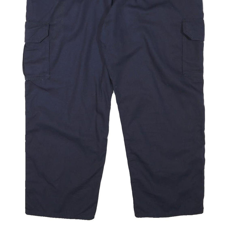 CARHARTT Mens Cotton Blend Navy Blue Regular Cargo Trousers W44 L29 Workwear
