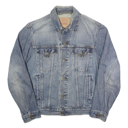 LEVI'S Mens Blue Denim Jacket S Cotton Button Closure Classic Fit Plain