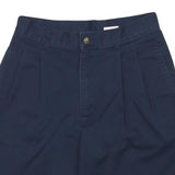 IZOD Womens Shorts Navy Blue Casual S W25 Cotton Blend Pleated