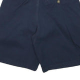 IZOD Womens Shorts Navy Blue Casual S W25 Cotton Blend Pleated